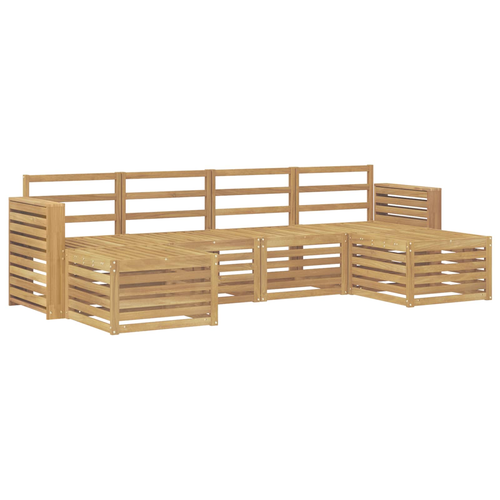 vidaXL Outdoor Sofa Set 6 pcs White 257 x 122.5 x 73 cm 2