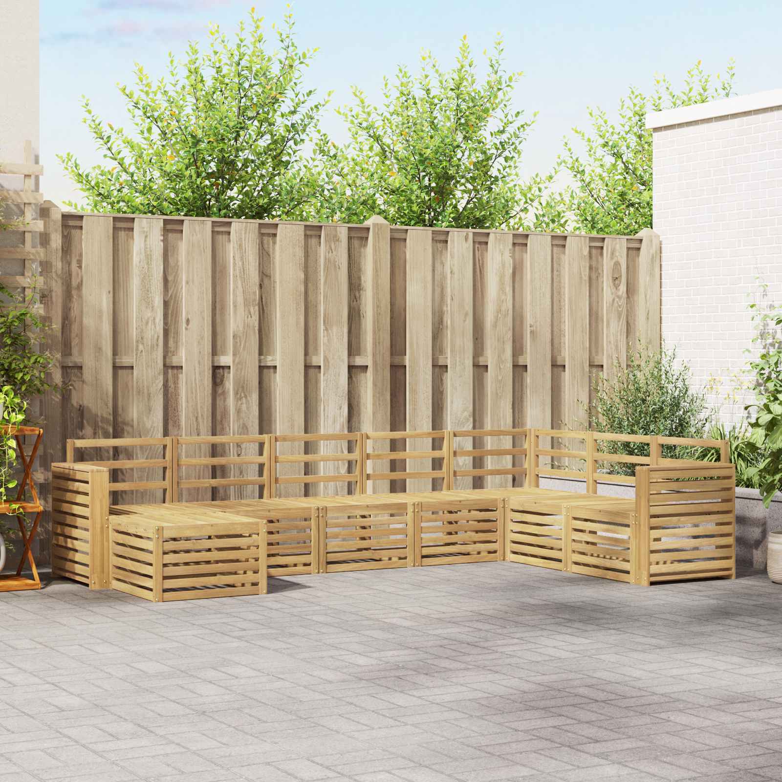 vidaXL Outdoor Sofa Set 8 pcs White 310 x 191.5 x 73 cm 1