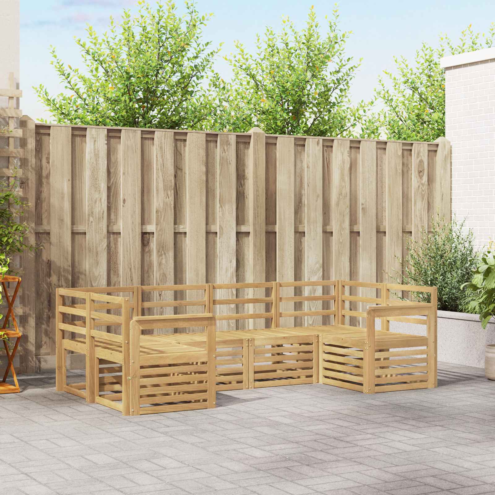 vidaXL Outdoor Sofa Set 6 pcs White 245 x 128.5 x 73 cm 1