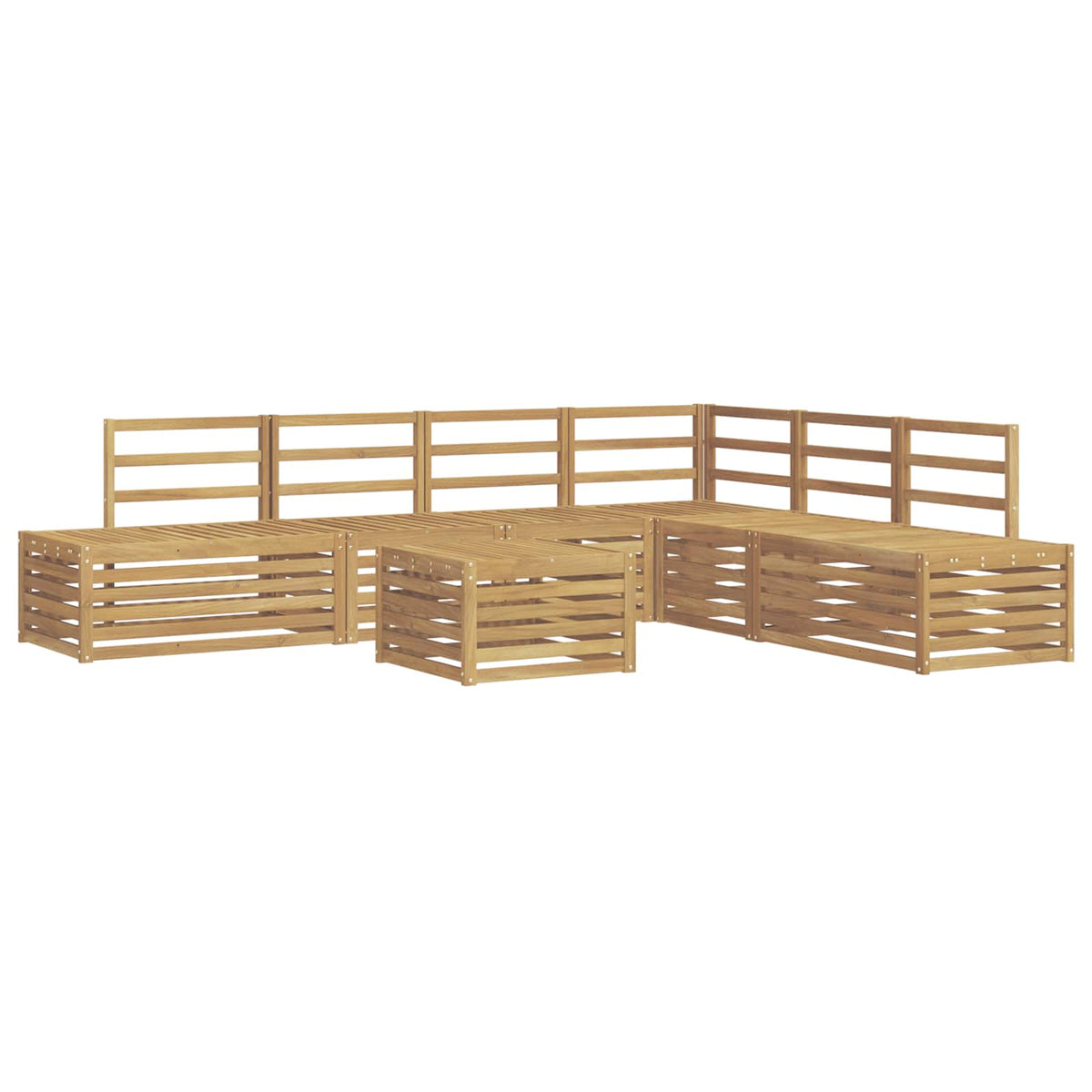 vidaXL 7 pcs Outdoor Sofa Set Solid Acacia Wood White 2