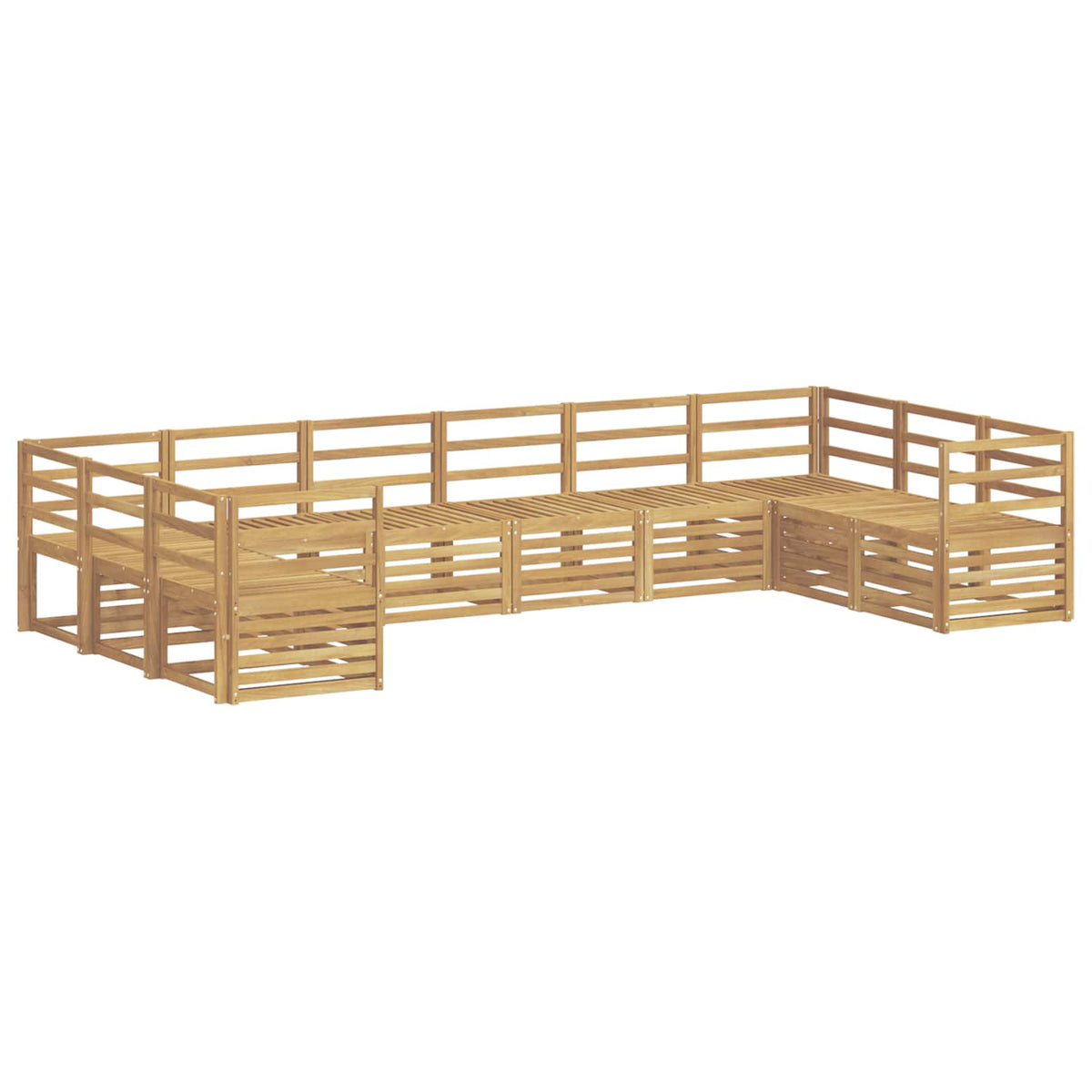 Outdoor Sofa Set 10 pcs 10-Seaters Solid Acacia Wood