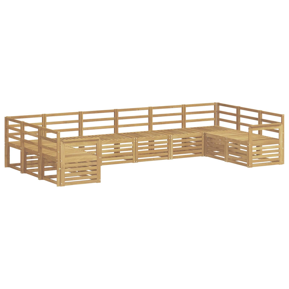 Outdoor Sofa Set 10 pcs 10-Seaters Solid Acacia Wood