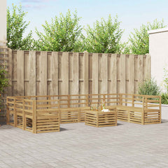 vidaXL Outdoor Sofa Set 11 pcs White 59 x 59 x 37 cm Solid Acacia Wood 1