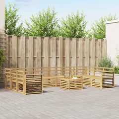 vidaXL Outdoor Sofa Set 11 pcs 10-Seaters Solid Acacia Wood