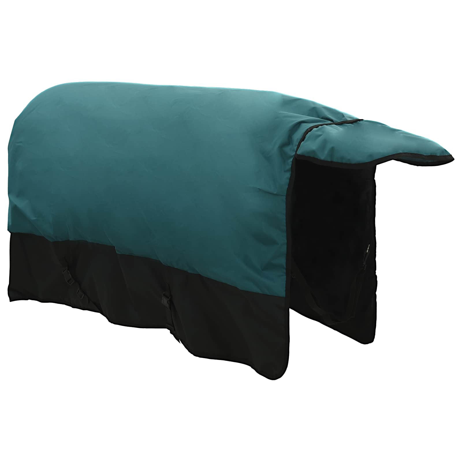 vidaXL Horse Blanket Dark Green and Black 75 cm Polyester 4