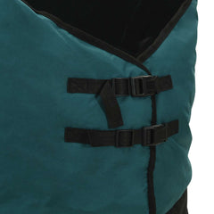 vidaXL Horse Blanket Dark Green and Black 85 cm Polyester 6