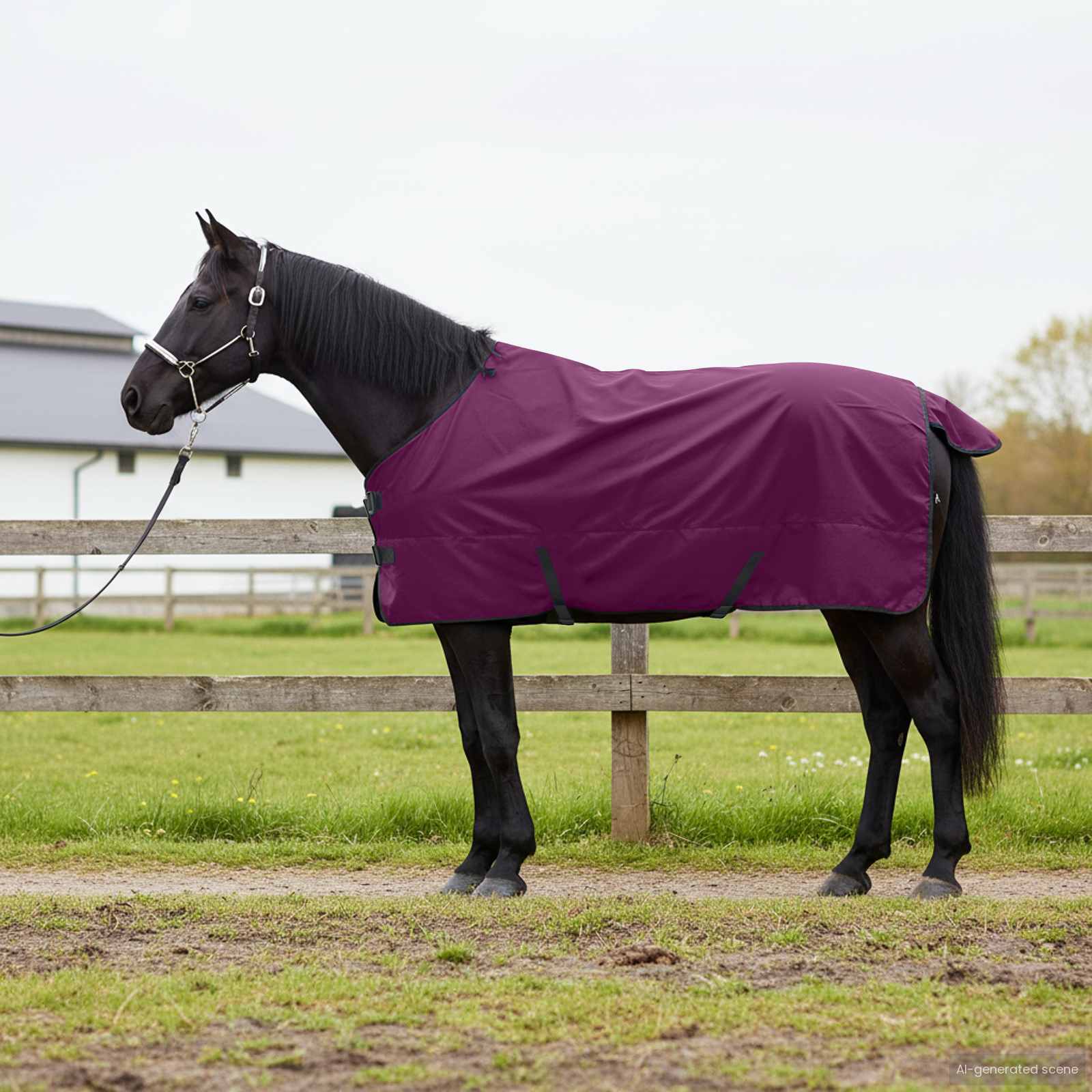 vidaXL Horse Blanket Full Purple 95 cm Polyester 1