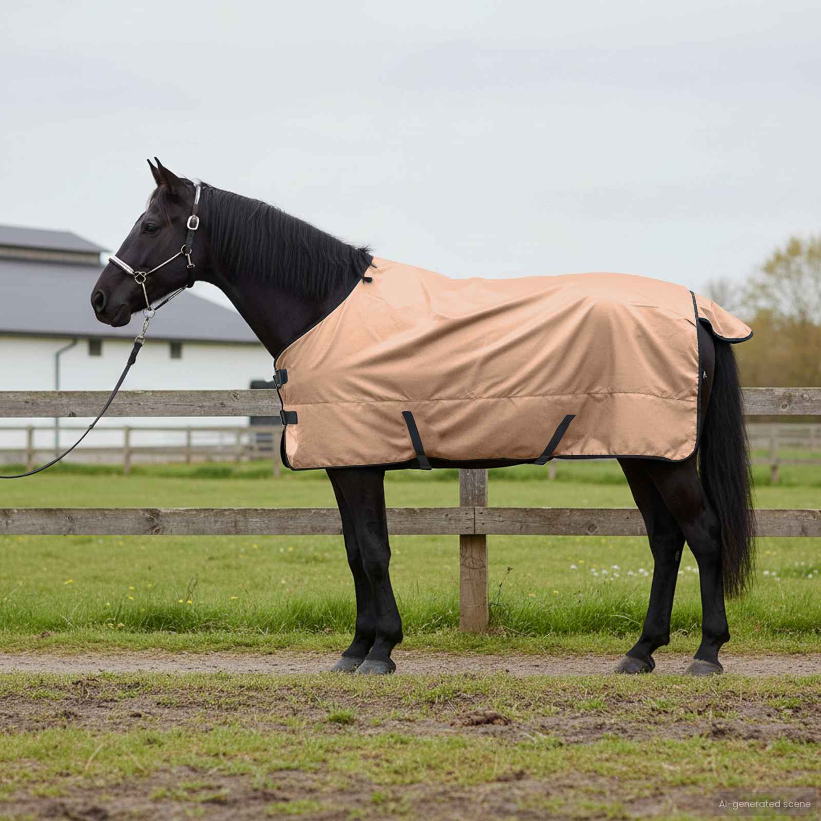 vidaXL Horse Blanket Cappuccino 95 cm Polyester 1