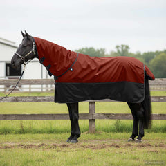vidaXL Horse Blanket Bordeaux and Black 85 cm Polyester 1