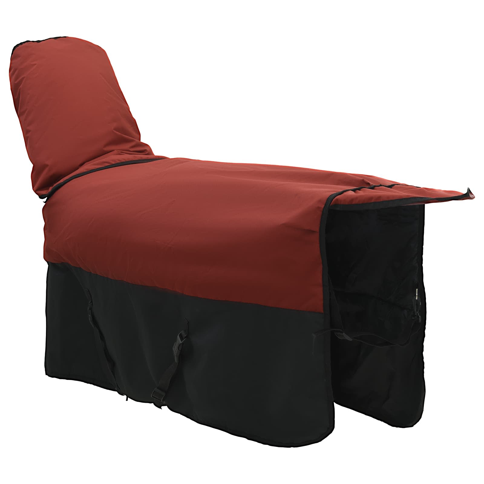 vidaXL Horse Blanket Bordeaux and Black 165 cm Polyester 4