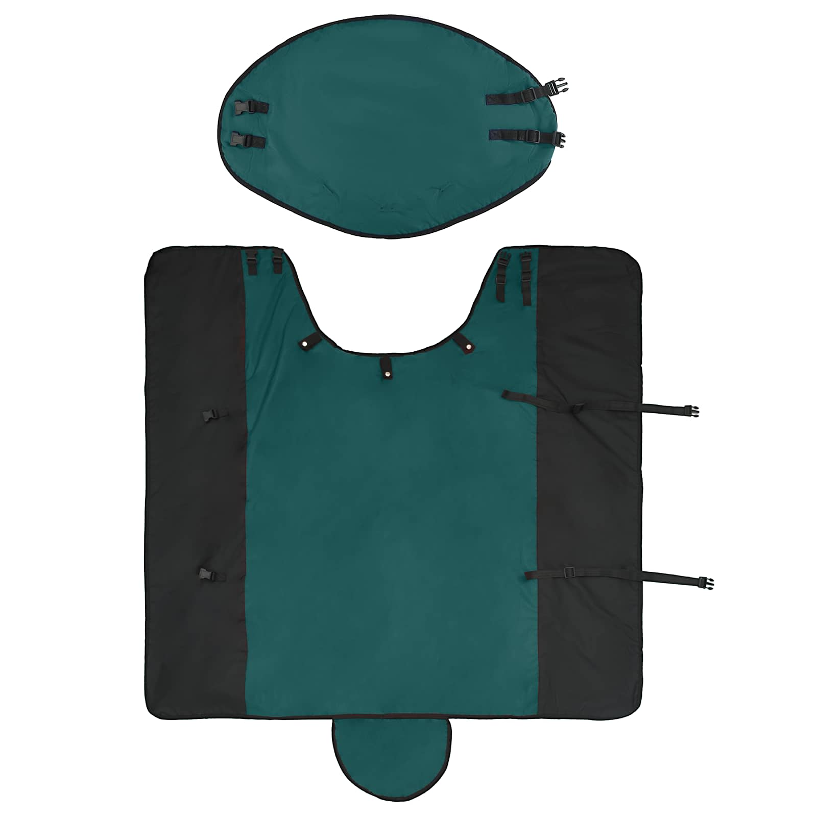 vidaXL Horse Blanket Dark Green and Black 85 cm Polyester 5
