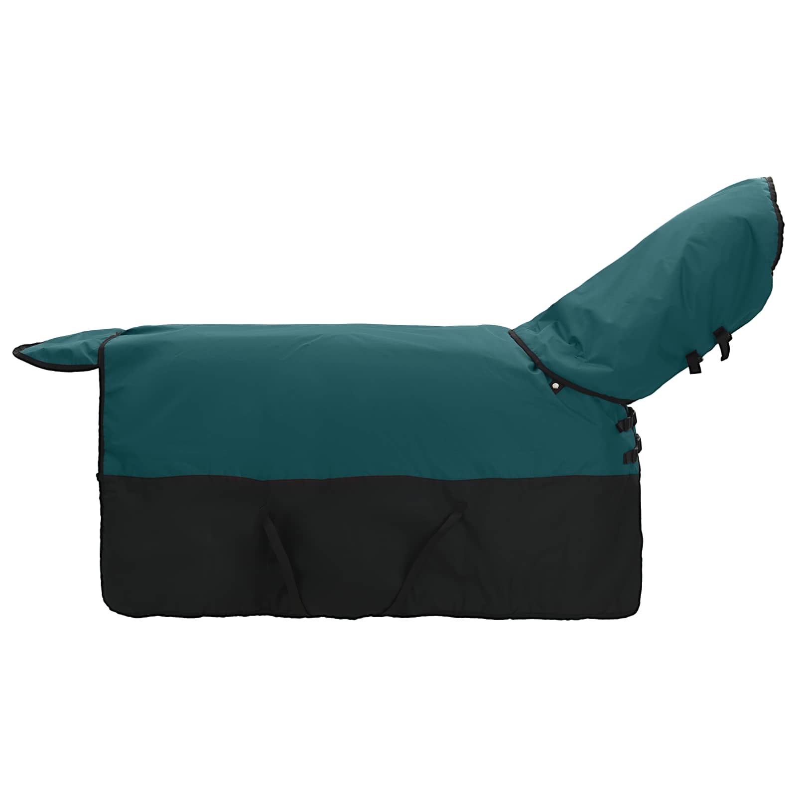 vidaXL Horse Blanket Dark Green and Black 165 cm Polyester 2