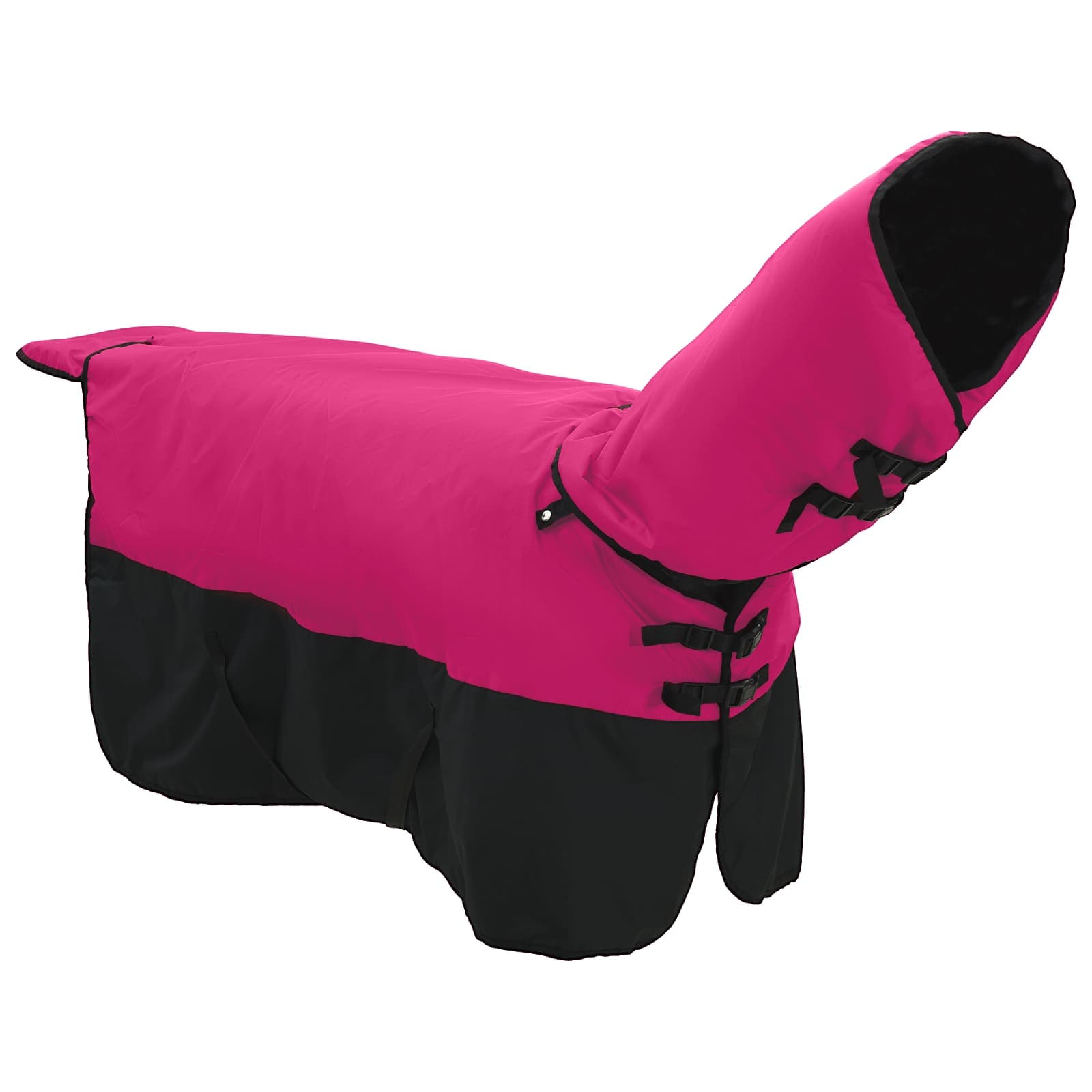 vidaXL Horse Blanket Pink and Black 75 cm Polyester 3