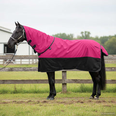 vidaXL Horse Blanket Pink and Black 165 cm Polyester 1