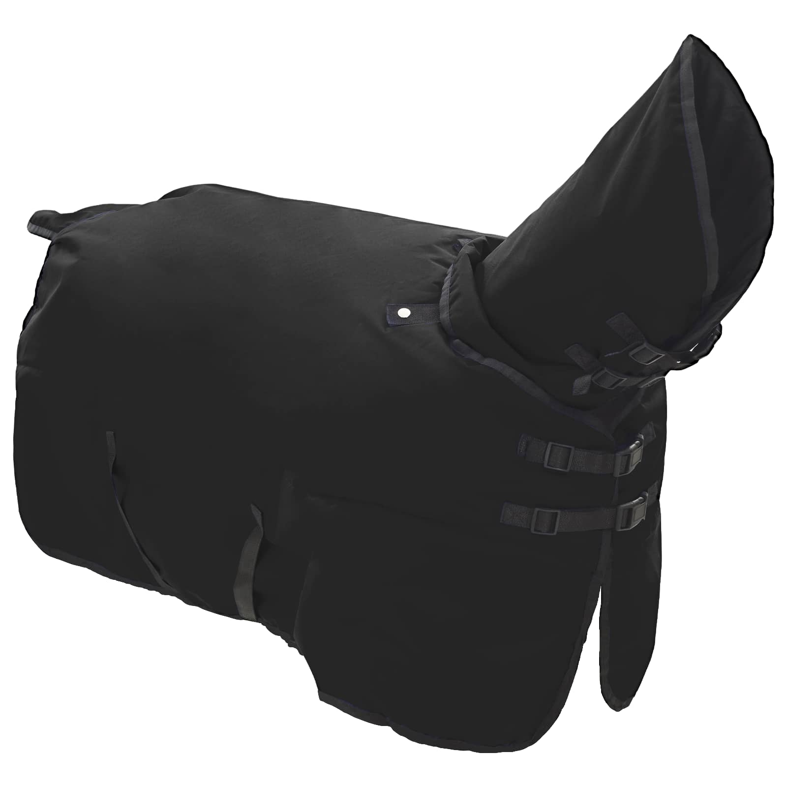vidaXL Horse Blanket Full Black 125 cm Polyester 3