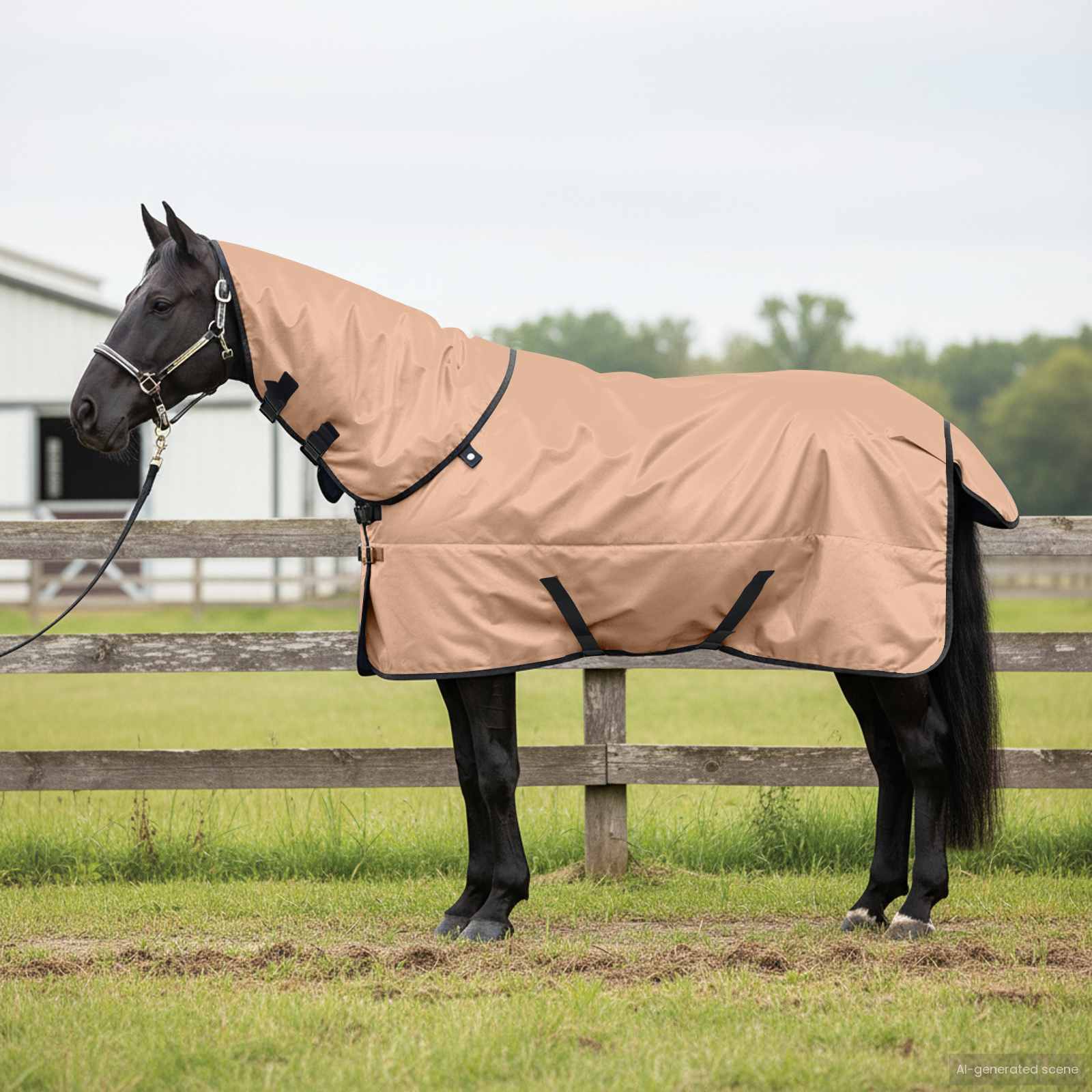vidaXL Horse Blanket Cappuccino 85 cm Polyester 1