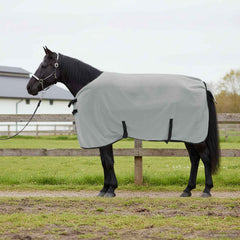 vidaXL Horse Blanket Full Light Grey and Pink 115 cm Polyester Fleece 1