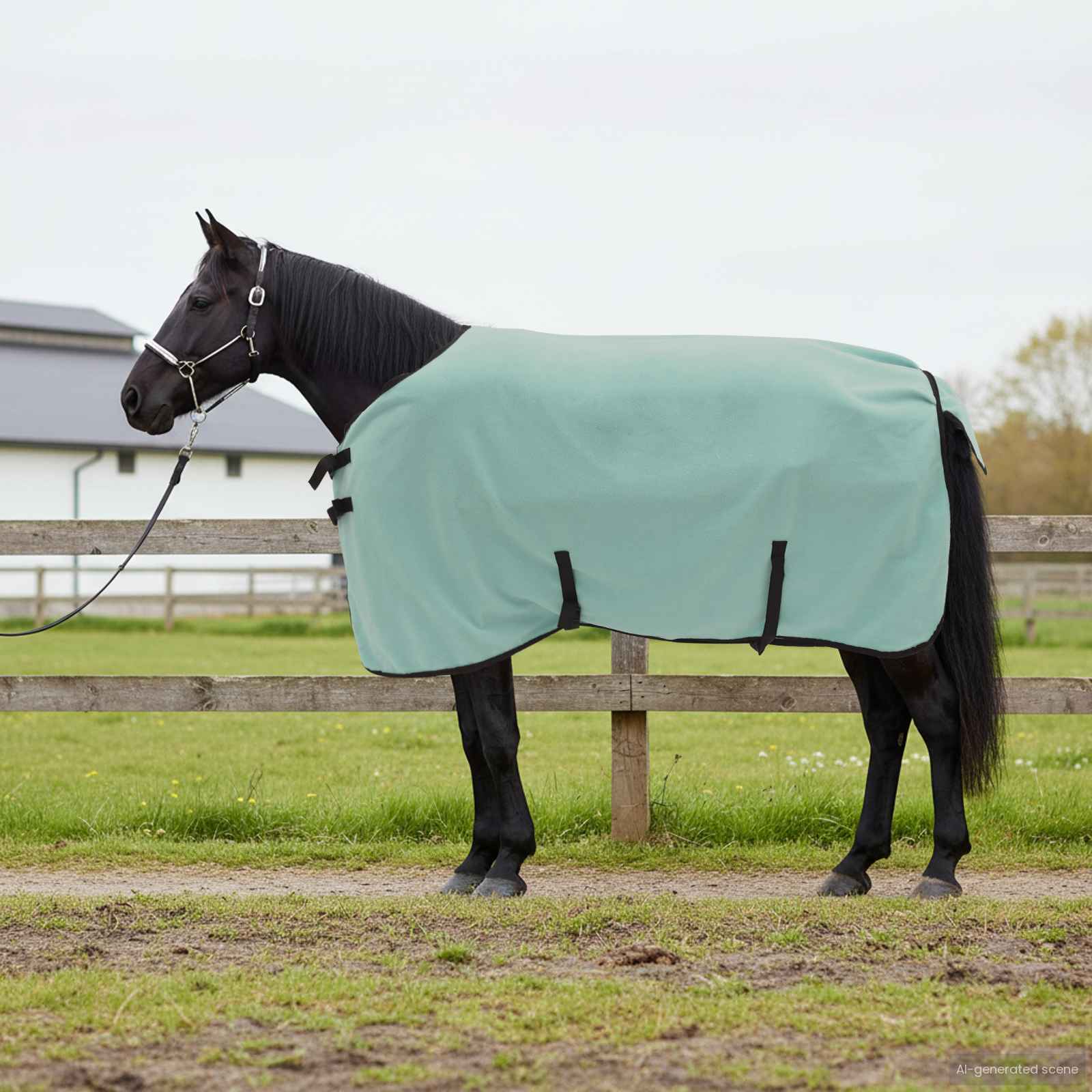 vidaXL Horse Blanket Special Green 115 cm Polyester Fleece 1