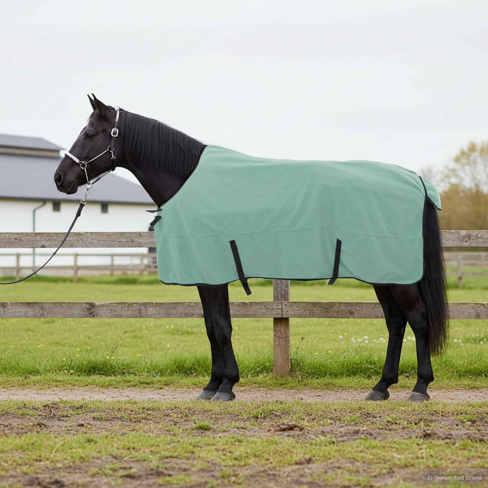 vidaXL Horse Blanket Special Green 125 cm Polyester Fleece 1