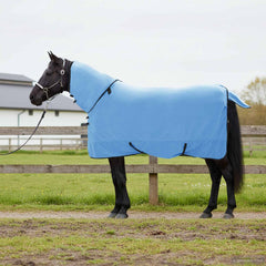 vidaXL Horse Blanket Full Aqua 125 cm Polyester Fleece 1