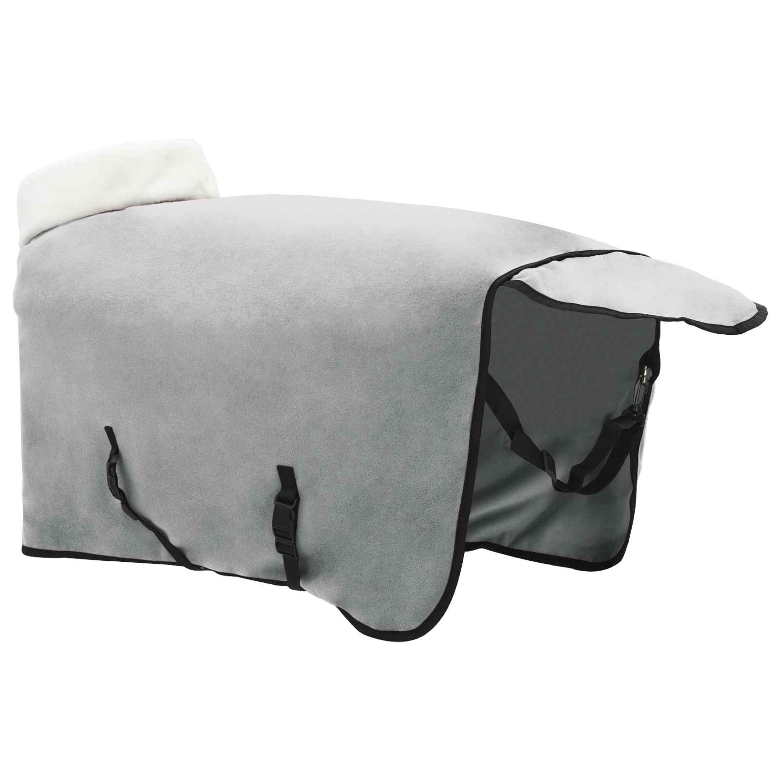 vidaXL Horse Blanket Full Light Grey 105 cm Polar fleece 4