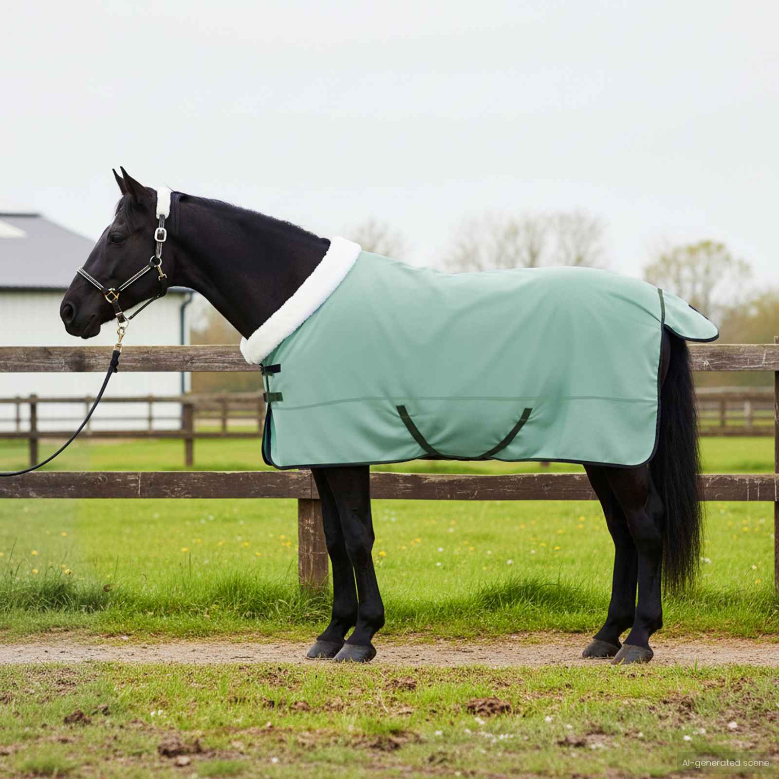 vidaXL Horse Blanket Special Green 125 cm Polar fleece 1