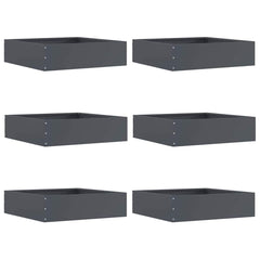 vidaXL Lawn Edging 6 pcs 50 x 50 x 13 cm Steel Anthracite 1