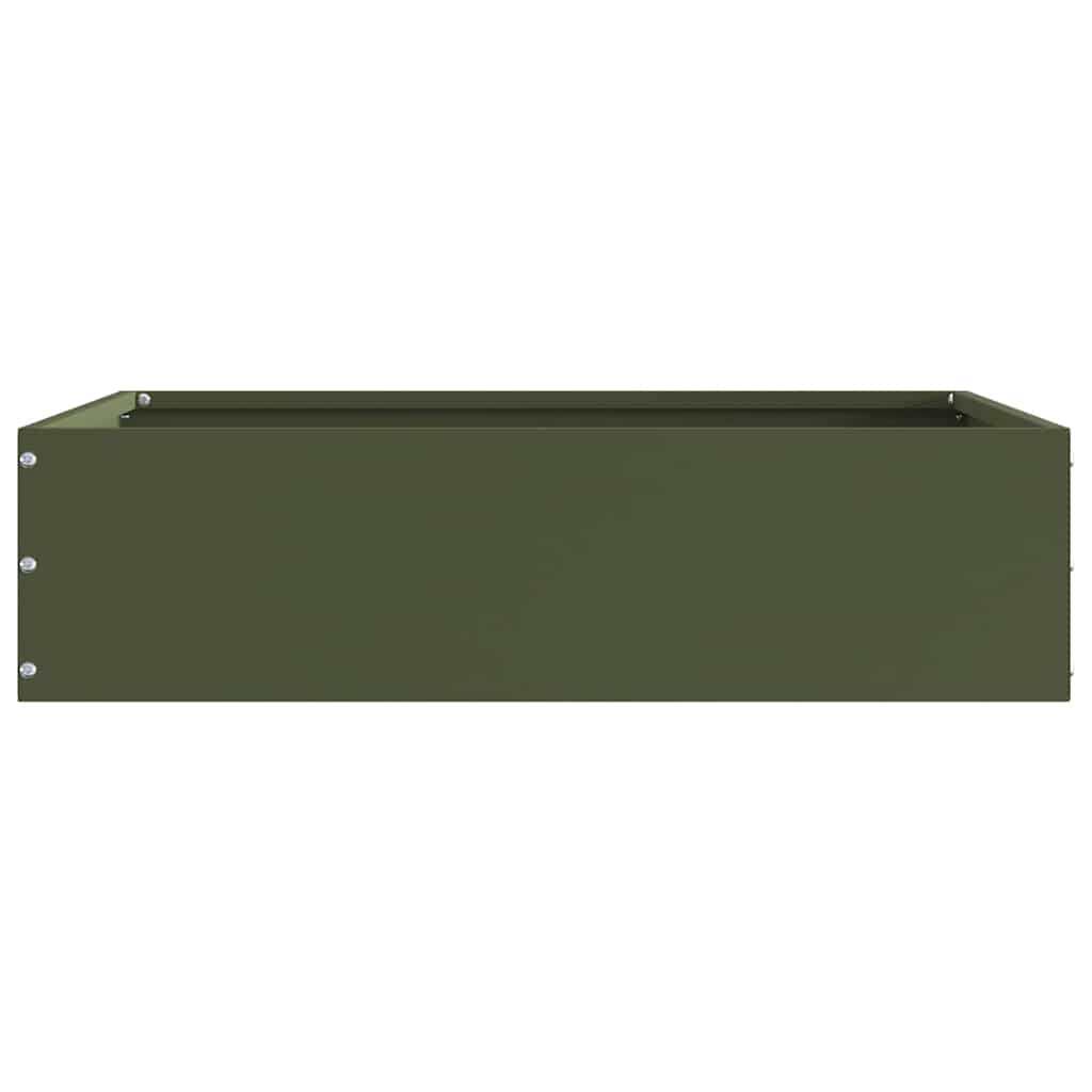 vidaXL Lawn Edging 6 pcs 50 x 50 x 13 cm Steel Olive Green 4