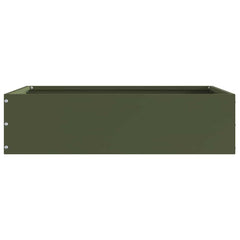 vidaXL Lawn Edging 6 pcs 50 x 50 x 13 cm Steel Olive Green 4