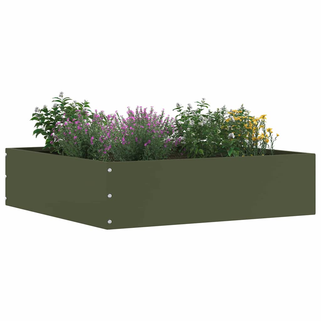 vidaXL Lawn Edging 6 pcs 50 x 50 x 13 cm Steel Olive Green 2