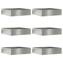 vidaXL Lawn Edging 6 pcs 50 x 50 x 13 cm Galvanised Steel Silver 1