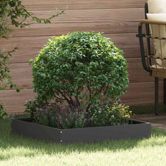 vidaXL Lawn Edging 6 pcs 60 x 60 x 13 cm Steel Black 1