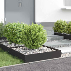 vidaXL Lawn Edging 6 pcs 60 x 60 x 13 cm Steel Black 4