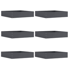vidaXL Lawn Edging 6 pcs 60 x 60 x 13 cm Steel Anthracite 2