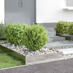 vidaXL Lawn Edging 60 x 60 x 13 cm Stainless Steel Silver 4