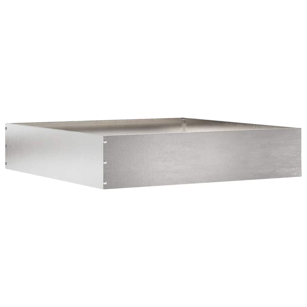 vidaXL Lawn Edging 60 x 60 x 13 cm Stainless Steel Silver 2
