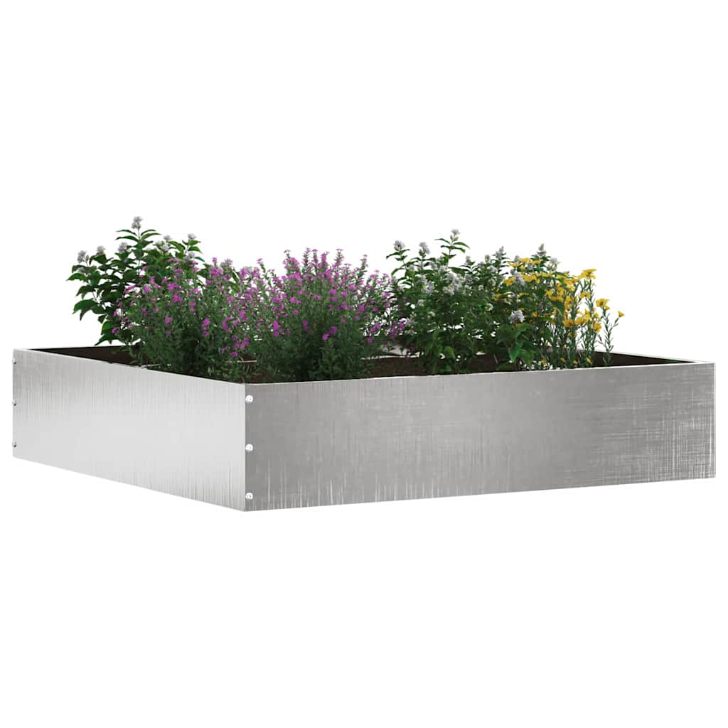 vidaXL Lawn Edging 60 x 60 x 13 cm Stainless Steel Silver 3