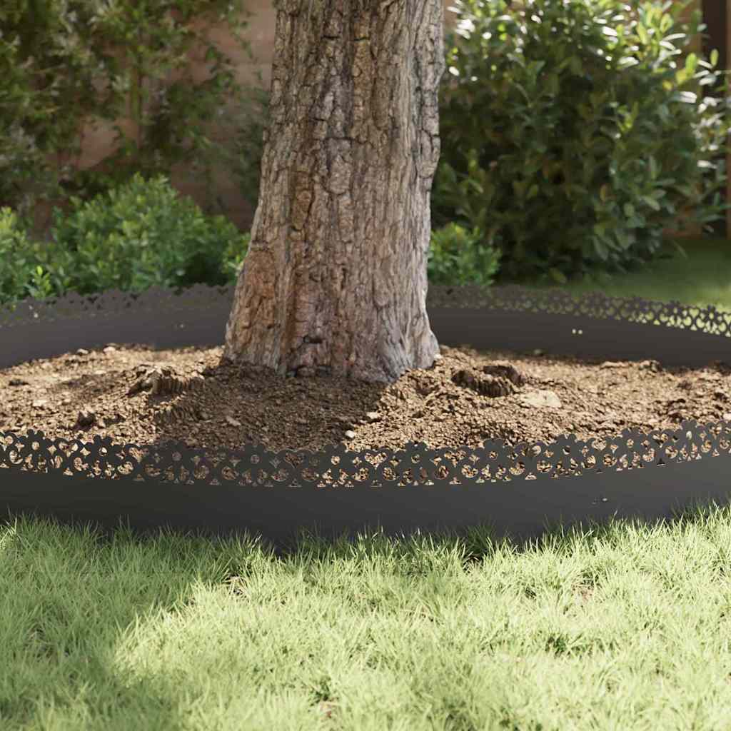 Lawn Edgings Steel Flower Black