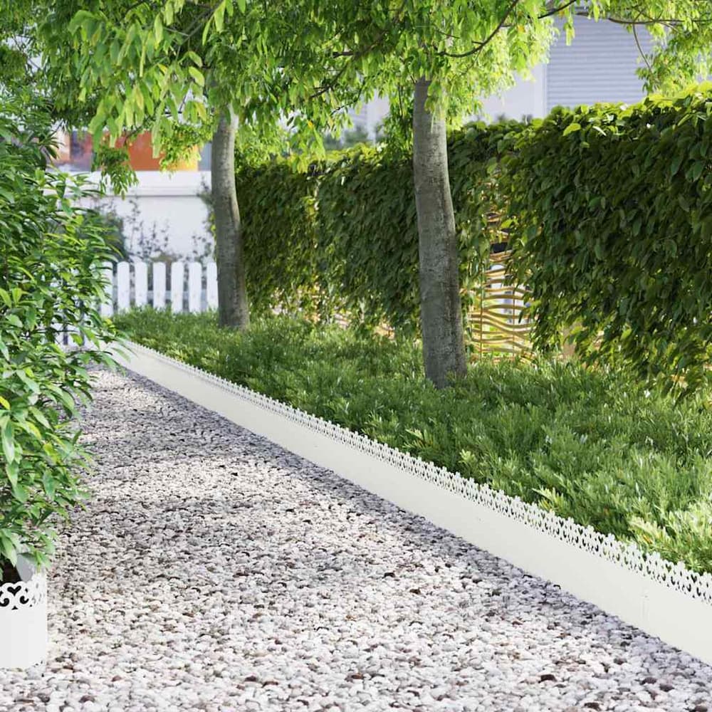 Lawn Edgings Steel Flower White
