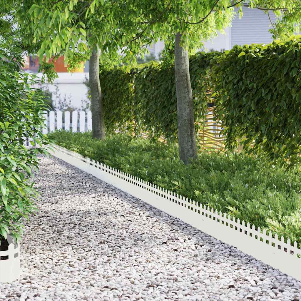 Lawn Edgings Steel Fence White