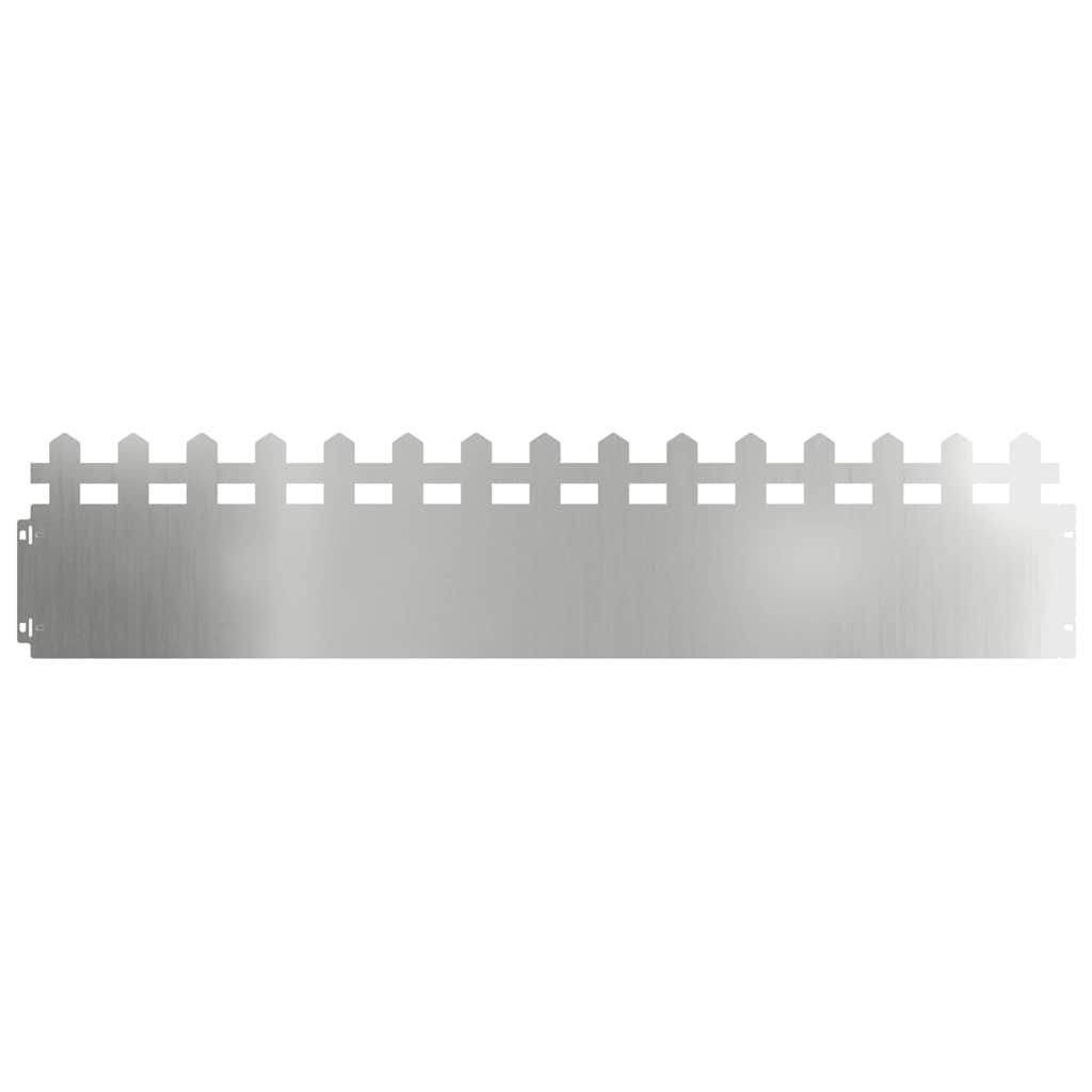 vidaXL Lawn Edgings 10 pcs 103 x 0.05 x 22 cm Galvanised Steel Silver 2