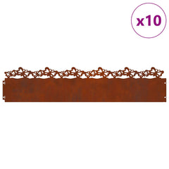 Lawn Edgings 103 x 0.05 x 22 cm Steel 10 pcs Butterfly Weathering steel