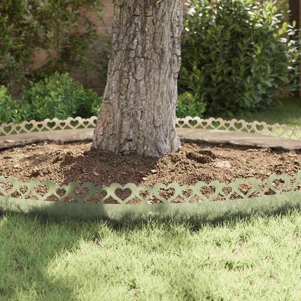 vidaXL Lawn Edgings 10 pcs 103 x 0.05 x 22 cm Galvanised Steel Silver 5