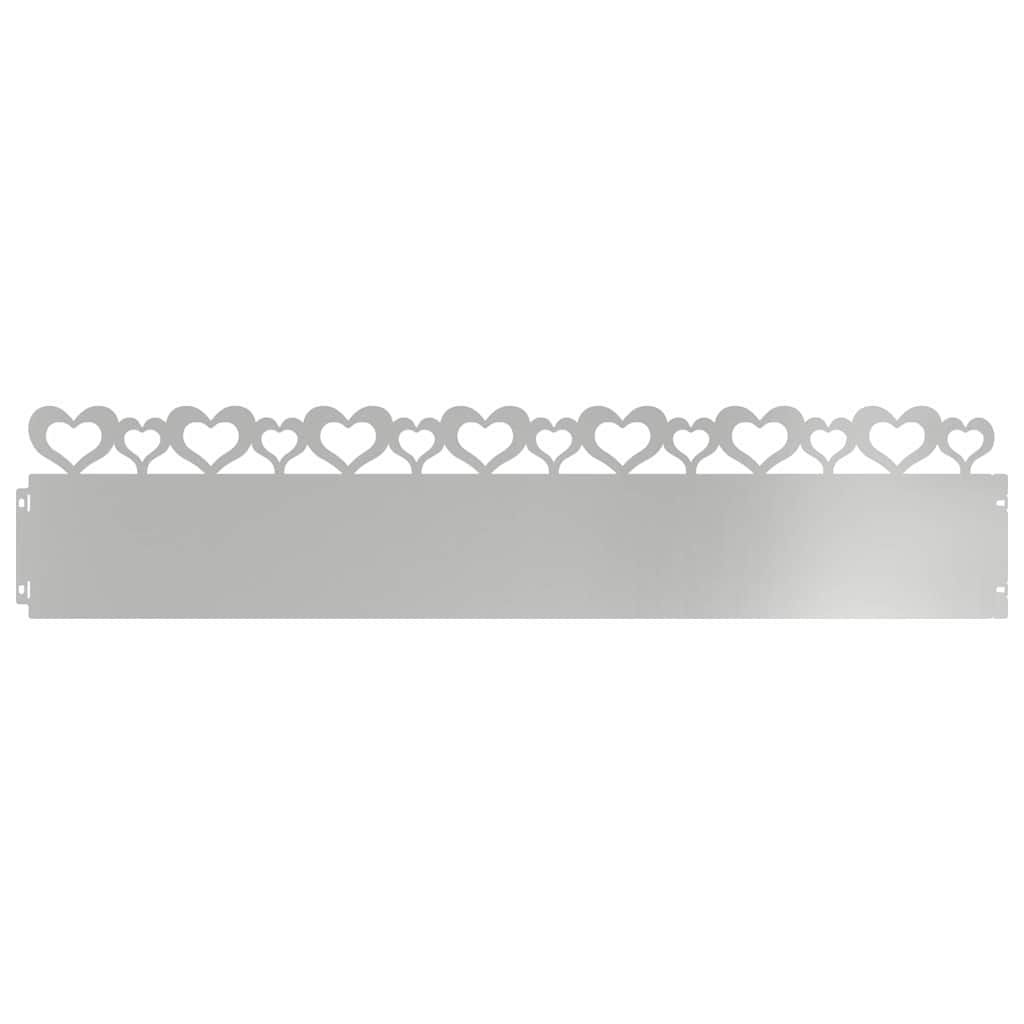 vidaXL Lawn Edgings 10 pcs 103 x 0.05 x 22 cm Galvanised Steel Silver 2