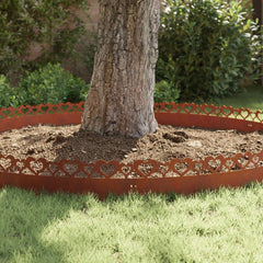 Lawn Edgings 103 x 0.05 x 22 cm Steel 30 pcs Heart Weathering steel
