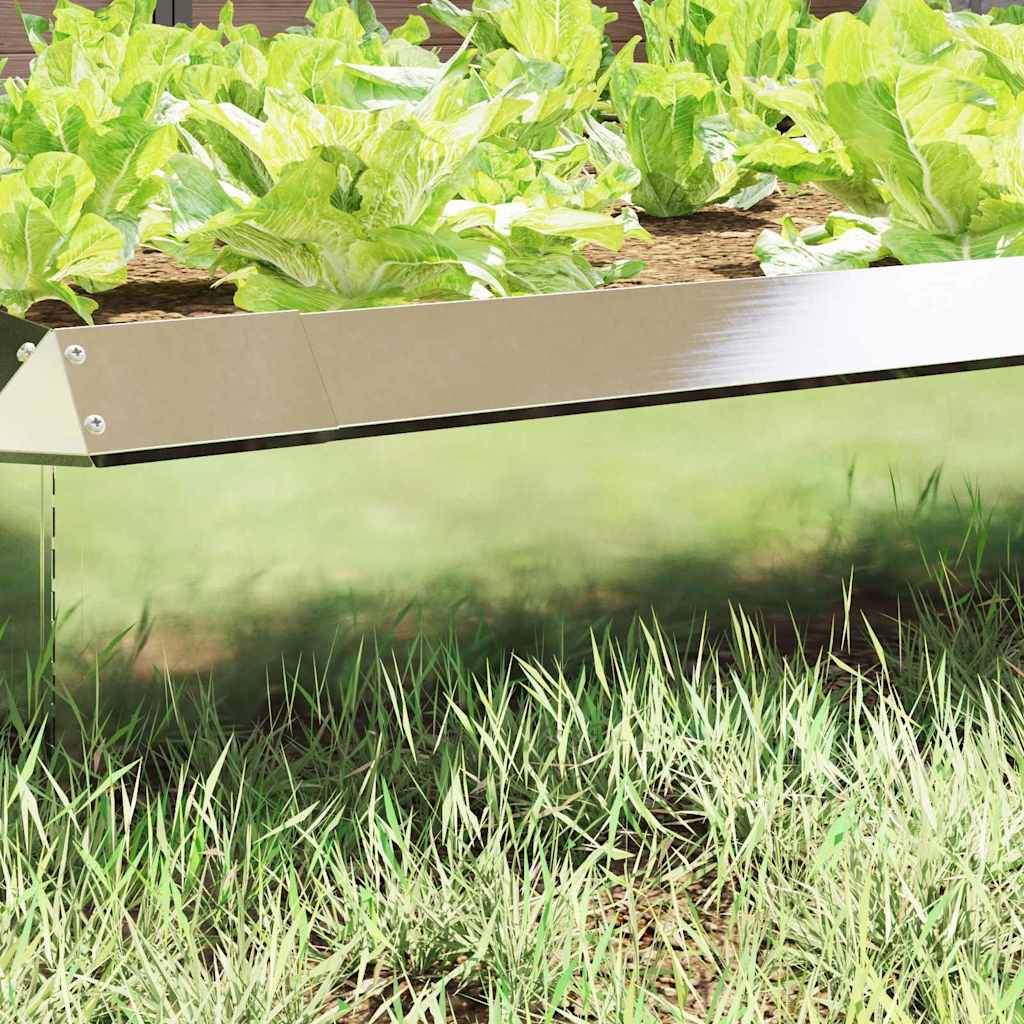 vidaXL Snail Fence 4 pcs 50 x 3.5 x 25 cm Stainless Steel Silver 3