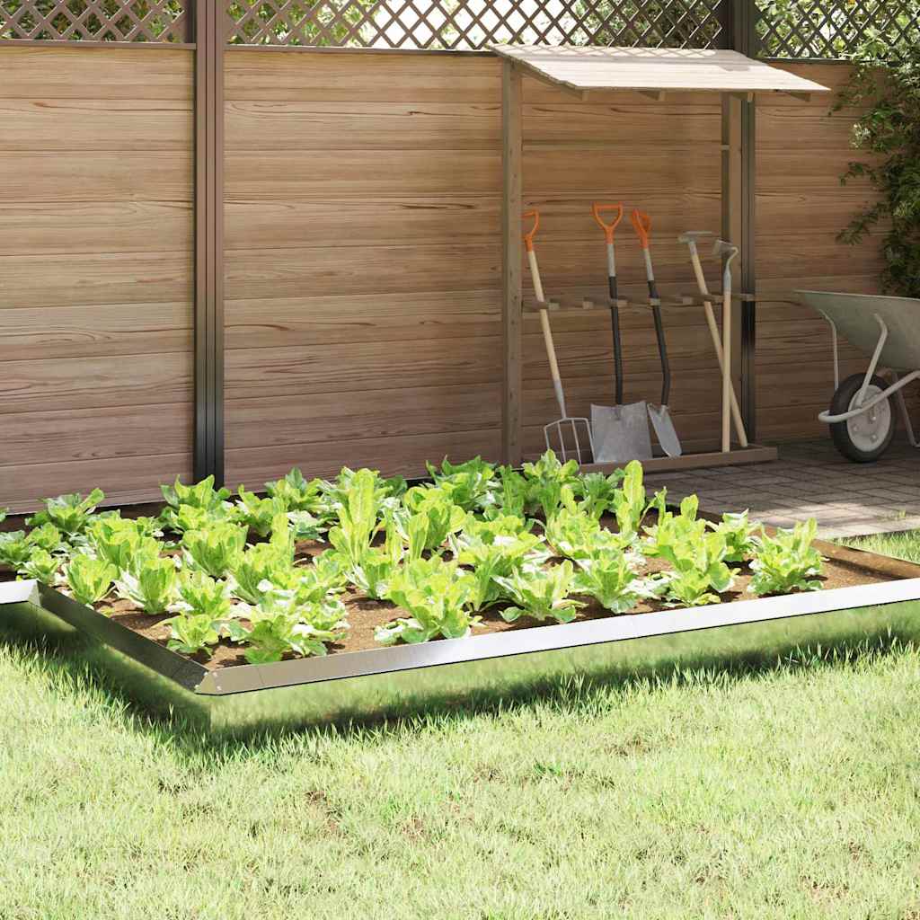 vidaXL Snail Fence 4 pcs 100 x 3.5 x 25 cm Galvanised Steel Silver 1