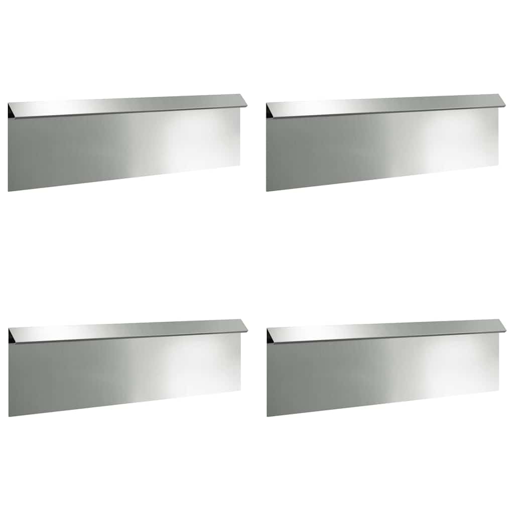 vidaXL Snail Fence 4 pcs 100 x 3.5 x 25 cm Galvanised Steel Silver 2