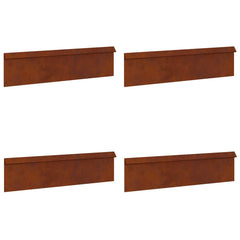 vidaXL Snail Fence 4 pcs 100 x 3.5 x 25 cm Weathering Steel Rusty 2