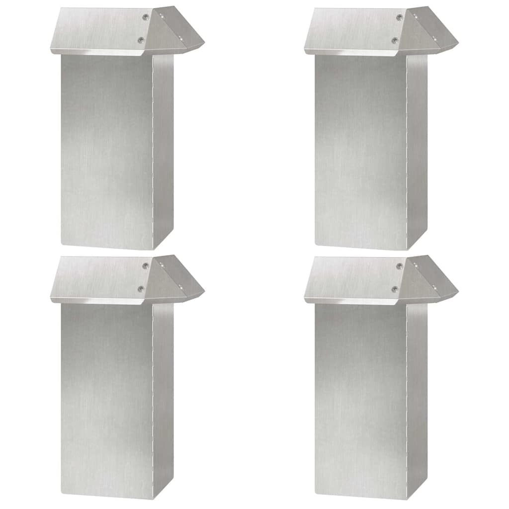 vidaXL Snail Fence 4 pcs 13.5 x 13.5 x 25 cm Stainless Steel Silver 2